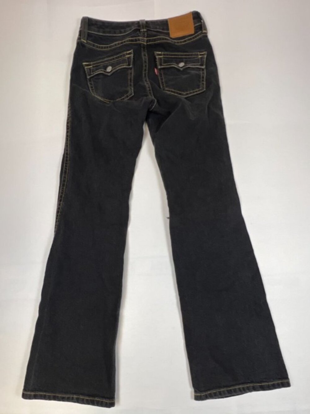Levi's Women Noughties 25x32 Bootcut Jeans Black Distressed Denim Y2K Style - Picture 2 of 12